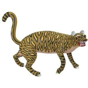  Growling Tiger Oaxacan Wood Carving   9 Inch: Home 