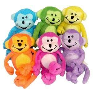  Plush Neon Bean Bag Monkeys (1 dz) [Toy]: Toys & Games