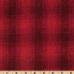  44 Wide Acorn Hollow Woven Brushed Flannel Plaid Mulberry Fabric 