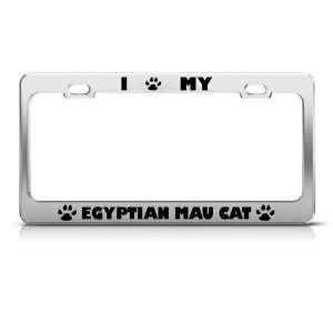  Egyptian Mau Cat Chrome Animal Metal License Plate Frame 