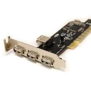  Low Profile PCI Card with 3 External USB 2.0 port & 1 