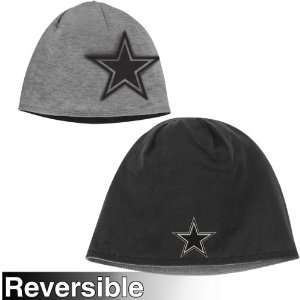  Reebok Dallas Cowboys Black/Grey Reversible Knit Hat One 