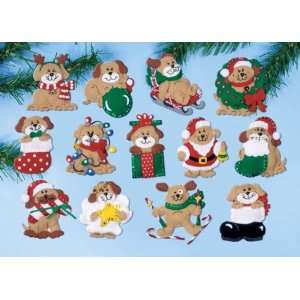  Lots of Dogs Christmas Ornaments Felt Kit: Home & Kitchen