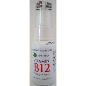 Vitamin B 12 Cyanocobalamin Spray * Mint Flavor * 1 Full Ounce (29.5 