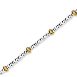    14k Two Tone Gold Modern Elegance Stylish Ankle Bracelet: Jewelry