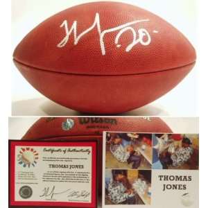   Thomas Jones Signed Wilson NFL Duke Game Football: Sports & Outdoors