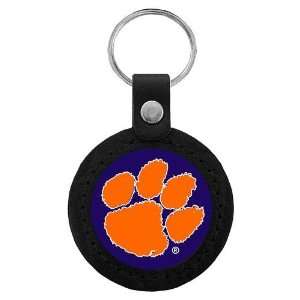   : Clemson Tigers NCAA Classic Logo Leather Key Tag: Sports & Outdoors