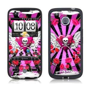  Skull & Roses Pink Protective Skin Decal Sticker for HTC 