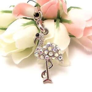  Clear Crane Cell Phone Charm Strap Cubic Stone Cell 