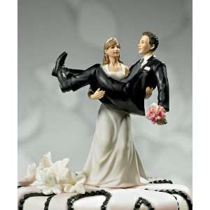   and to Hold Bride holding Groom Figurine Cake Topper: Home & Kitchen