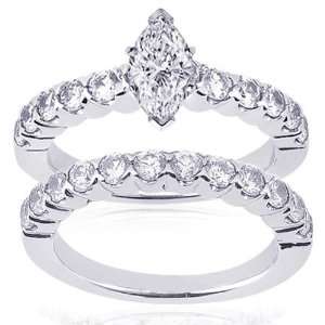  3.1 Ct Marquise Cut Diamond Bella Engagement Wedding Rings 