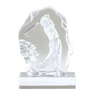  Sculpted Glass Golf Drive Award Trophy