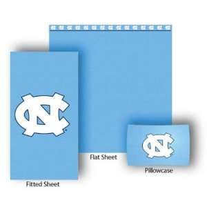 NCAA North Carolina Tar Heels Fitted/Flat Bed Sheet and Pillow Case 