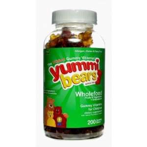 Yummi Bears  Whole Food Supplement, Gummy Vitamins for Children, 200 