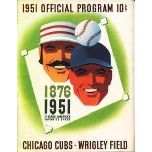  1951 Chicago Cubs Vs Brooklyn Dodgers Official Program 