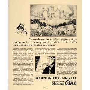  1936 Ad Houston Pipe Line Natural Gas Oil Texas G Hill 