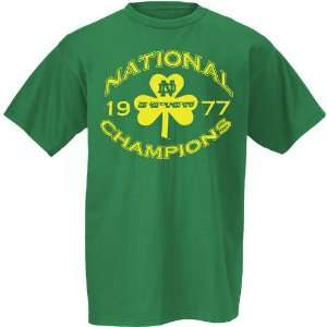   Irish Green 1977 NCAA Football Championship T shirt