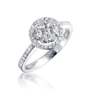   Brilliant Fancy Cluster Diamond Ring in 18ct White Gold, Ring Size 4.5