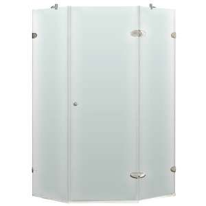   Frameless NeoAngle Frosted Glass Shower Enclosure, Nickel: Home