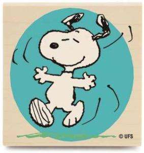 STAMPABILITIES RUBBER STAMP SNOOPY HAPPY DANCE  