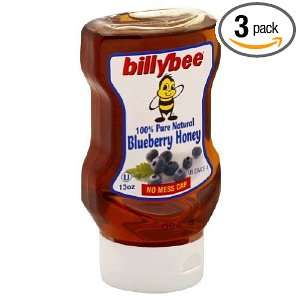 Billy Bee Honey Blueberry 100% Natural, 13 Ounce Bottles (Pack of 3 