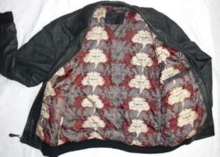 Mens St Johns Bay Black Soft Grain Leather Jacket Size LARGE  