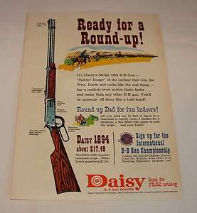 1967 Daisy bb gun ad page ~ READY FOR A ROUND UP  