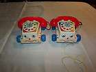 VINTAGE 2 1961 & 1985 FISHER PRICE TELEPHONES PULL TOYS