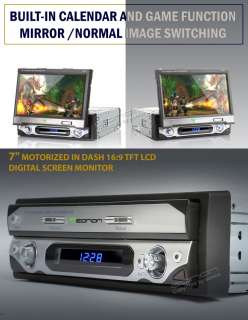   Dash 1Din Car 7 Motorized HD LCD Monitor for DVD VCD Free Ship  