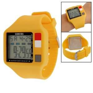   Yellow Plastic Band Water Resistant Sports Watch