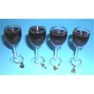   Mini Merlot red Wine glass charms CANDLES home decor