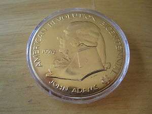 John Adams American Revolution Bicentennial Token/Medal, Bronze, 1974 
