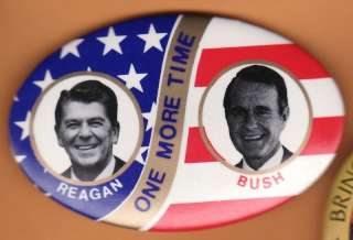 Ronald) Reagan (George) Bush 1984 Oval Button L@@K  