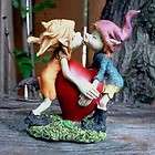 IN. PIXIE COUPLE KISSING LOVE holding heart A FISHER ELF 