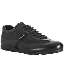 Prada Prada Sport black nylon leather trimmed sneakers   up to 