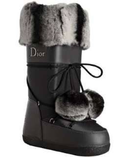 Christian Dior grey nylon Polaire fur trim snowboots   up to 