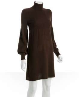Design History dark brown cashmere turtleneck sweater dress   