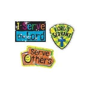  Serve the Lord Christian Sparkle Stickers Toys & Games