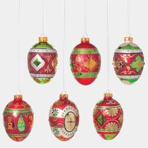  Russian Jeweled Glass Large Christmas Ornaments Dept 56 