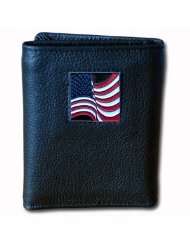 American Flag Leather Tri fold Wallet