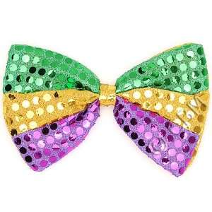    Purple, Green, and Gold Glitter Mardi Gras Bow Tie 