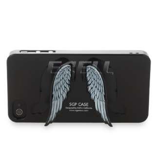 BLACK ANGEL WINGS STAND HARD BACK CASE FOR IPHONE 4 4G 4S  