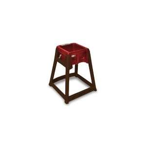   866RED   High Chair Infant Seat w/ Red Seat, Dark Brown Frame: Baby