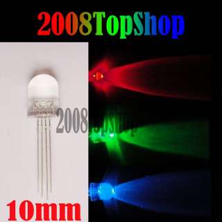 50 Pcs 10mm 4 PIN Common Anode RED GREEN BLUE RGB LED  