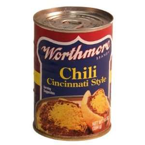 Worthmore Chili Cincinnati Style, 10 ounce Cans (Pack of 6)  