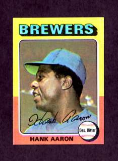 1975 Topps Mini : Hank Aaron Blank Back Braves RARE ! ! !  