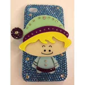  3D Blue Rhinestone kids face with Mirror 