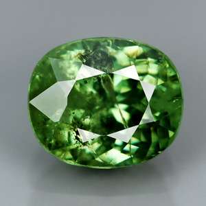 RARE Natural Gem 1.64ct Oval DIAMOND LUSTER Green DEMANTOID GARNET 