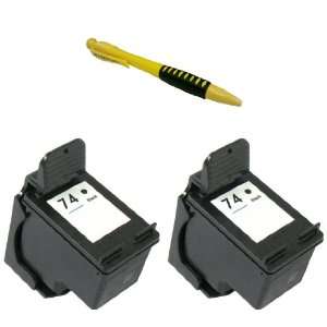  Two Black Ink Cartridges HP 74 XL HP74 HP74B + Pen for HP 