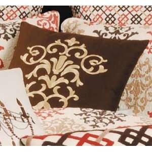  Shabby Chic Brown Embroidered Pillow: Home & Kitchen